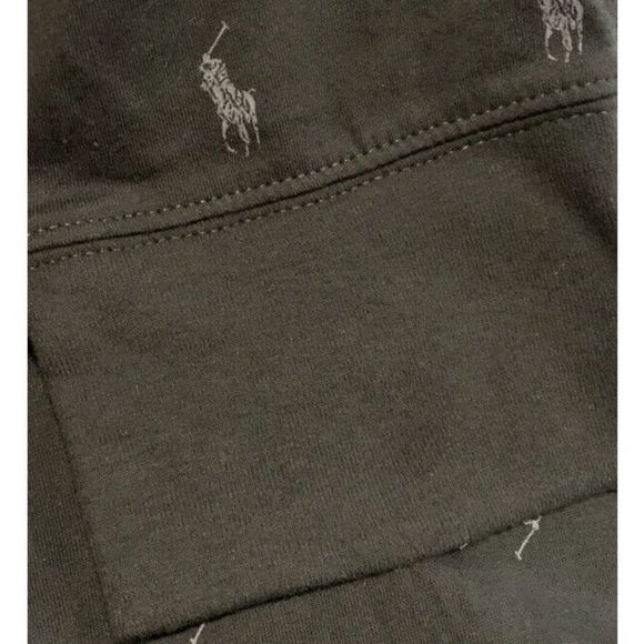 Polo Ralph Lauren Men Sz M Joggers Pants All Over Pony Logo Sleepwear Black/Gray - Picture 5 of 12